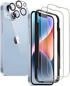 【ガイド枠付き】iPhone 14 Plus ガラスフィルム 2枚 +カメラフィルム 2枚 iPhone 14 Plus 保護フィルム 強化ガラス 旭硝子製 6.7インチ