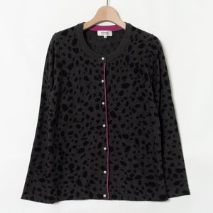 SONIA BY SONIA RYKIEL トップス ソニアリキエル カーディガン グレーxブラック ダルメシアン柄 綺麗め カジュアル 毛100％ 40 レディース