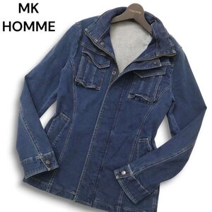 MK HOMME ミッシェルクラン オム 通年 ストレッチ★ デニム ミリタリー★ジャケット ブルゾン Sz.46　メンズ　C4T08898_A#O