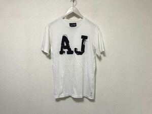 本物アルマーニジーンズARMANI JEANSコットンロゴ半袖Tシャツメンズアメカジサーフミリタリービジネススーツ白ホワイトS