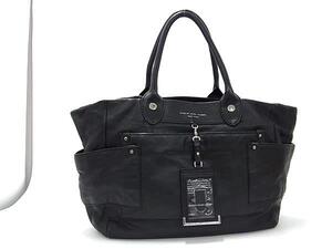 1円 ■美品■ MARC BY MARC JACOBS マークバイマークジェイコブス レザー トートバッグ ショルダー 肩掛けかばん ブラック系 FB8932