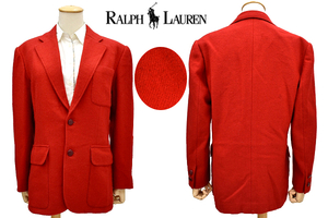 L-2062★美品★Ralph Lauren ラルフローレン 東京スタイル★正規品 日本製 秋冬 ウール レッド赤色 テーラードジャケット ブレザー 9号 M