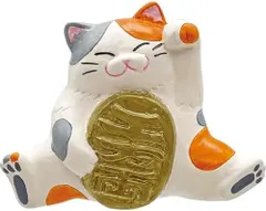 【在庫限り】おもしろ雑貨 「 千万両ねこ 」招き猫の 貯金箱 約12×10cm 雑貨 ねこ グッズ 忘年会 誕生日プレゼント 白 SAN4709