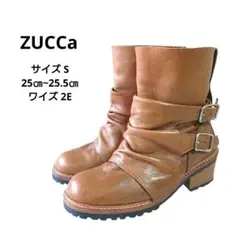 ZUCCa ズッカ メンズ 本革 ドレープ アンクル ダブルベルト ミドルブーツ