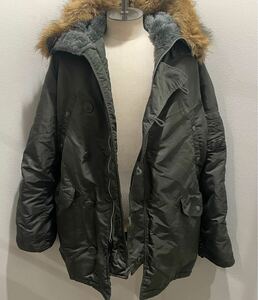 D(1018y1) ALPHA INDUSTRIES アルファ インダストリーズ フライトジャケット/ミリタリージャケット N-3B カーキ サイズ L メンズ 