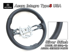 インテグラDE4DE5【ACURA】アキュラINTEGRAタイプS純正USステアリングホイール(銀ステッチ)/USDM北米仕様TypeSハンドルUSA縫い目シルバー