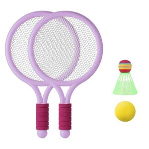 子供用　バドミントン　ラケット　軽量　テニス　ポータブル　スポーツ　アウトドア　Purple