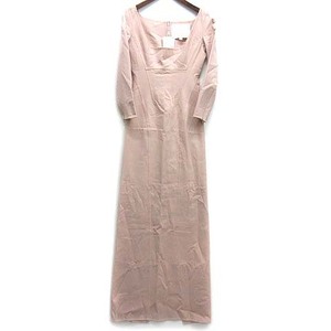 ディースクエアード DSQUARED2 Little Nude Dress ウール ストレッチ マキシ ドレス ロング ワンピース 七分袖 ピンクベージュ 38