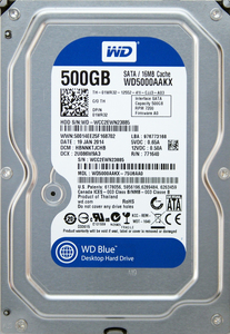 Western Digital WD5000AAKX-75U6AA0 DP/N 01WR32 3.5インチ SATA600 500GB 1099回 9646時間