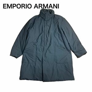 EMPORIO ARMANI アルマーニ ロングダウンジャケット ナイロン ネイビーグレー 48 L