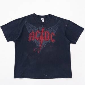 古着 00s ACDC バンドＴシャツ バンＴ ブラック anvil XL