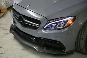 ★メルセデス・ベンツ W205/C205 C63AMG クーペ/カブリオレ用 PSMスタイルフロントカーボンスポイラー/カーボンリップ/バンパーリップ