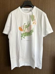 白M新品 MAISON KITSUNE × Cafe Kitsune Cup Cafe Tシャツ 半袖 カットソー カフェ size M メゾンキツネ メンズ レディース