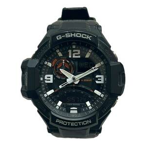 CASIO (カシオ) G-SHOCK Gショック SKY COCKPIT スカイコックピット デジアナ腕時計 クオーツ GA-1000 ブラック×オレンジ メンズ/036