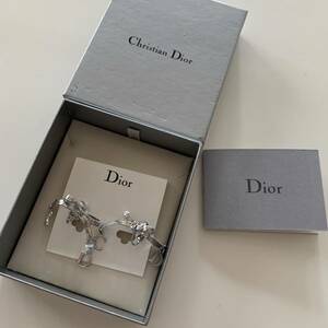 未使用保管品　Christian Dior イヤリング リボン CD 4cmクリスチャンディオール