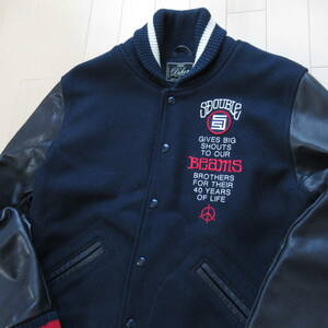 ★即決送込★世界40着限定 L USA製 S/double スタジャン shawn stussy ステューシー dehen varsity jacket エスダブル 革ジャン レザー xl