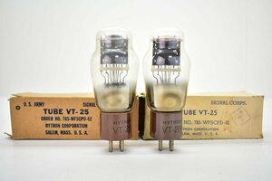 HYTRON VT-25 真空管 元箱付 2点まとめて[ハイトロン][785-WFSCPD-42][ラジオ][アンプ][パーツ][アメリカ][US ARMY][米軍][軍用]25M