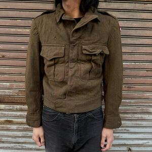 デッドストック 50s US Army 米軍実物 アイクジャケット ヴィンテージ ウール WW2 バトルドレス 制服 ミリタリージャケット 40s 短丈 34R