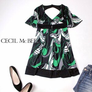 ☆☆ 美品 CECIL McBEE セシルマクビー ☆☆ 可愛い バックデザイン ストレッチ チュニック M 春 夏 22B08