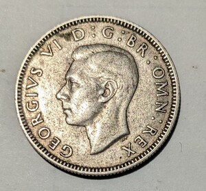 ’1945　イギリス ジョージ6世 1シリング銀貨　1945 George VI British Silver Shilling (England)