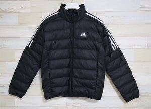 新品 Lサイズ adidas アディダス　メンズ スリーストライプス　ESS DOWN JACKET エッセンシャル　ダウンジャケット　ブラック　黒