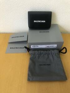 【BALENCIAGA】● バレンシアガ 三つ折り財布 CASH MIN 593813 1I353 レザー ミニ財布　レディース メンズ ●