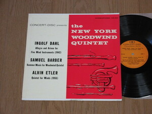 USA盤☆THE NEW YORK WOODWIND QUINTED/INGOLF DAHL（輸入盤）/SAMUEL BARBER/ALVIN ETLER