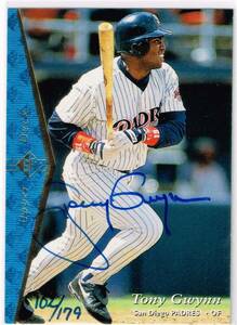 MLB 2001 UD SP Authentic Buy Back Autograph Tony Gwynn 102/179 Auto Upper Deck バイバック 直筆サイン トニー・グウィン