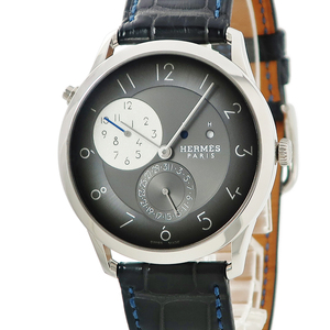 【3年保証】 エルメス スリム ドゥ エルメス GMT CA5.860 パラジウム無垢 グレー 限定 自動巻き メンズ 腕時計