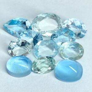 1円〜!!≪天然アクアマリンおまとめ29ct≫j 約5.8g ルース 裸石 宝石 ジュエリー jewelry aquamarine ベリル w4マ34