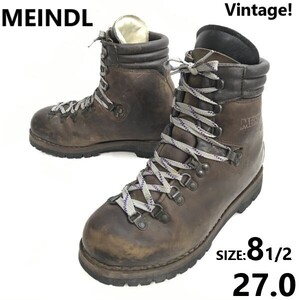 70s-80s?/Vintage★MEINDL/マインドル★本革/トレッキング/マウンテンブーツ【8.5/26.5/茶】重登山靴/Leather/climbing/shoes◆sWB123-8