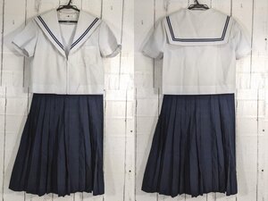 【as224】愛知県 北稜中学校 女子用学生服 制服 旧モデル 夏服セーラー服+夏服スカート◆W68