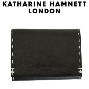 KATHARINE HAMNETT LONDON (キャサリンハムネット ロンドン) 490-58702 COLOR TAILORED II 三つ折り外BOX小銭入れ 全3色 01クロ