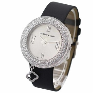 VanCleef&Arpels ヴァンクリーフ&アーペル チャームウォッチMサイズ アルハンブラ 3重Dベゼル 時計 38mm K18 WG SWISS