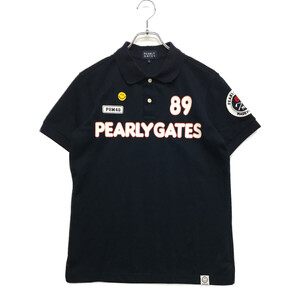 coco 中古 パーリーゲイツ PEARLY GATES メンズ 半袖ポロシャツ 4(M) 紺 ネイビー レターパックプラス発送可 93411