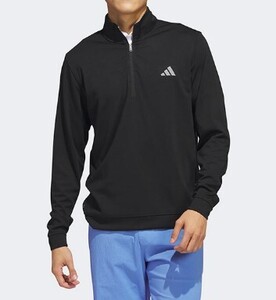 新品♪adidas-golf【アディダスゴルフ】♪メンズ エレベーテッド/ハーフジップ長袖シャツ♪サイズL♪ブラック♪