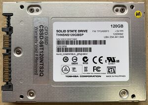 【使用時間282時間】TOSHIBA 120GB THNSNS120GBSP 2.5 SATA SSD 633