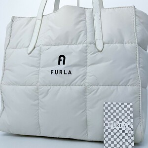 1円■入手困難■現行近■FURLA フルラ オポチュニティ パッファートート バッグ ビジネス 大容量 A4 レディース メンズ レザー ホワイト 白