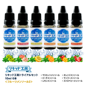 電子タバコ リキッド リキッド工房 10ml お試し6本セット フルーツメンソール2