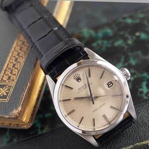 ロレックス 6466 オイスターデイトプレシジョン 1967年 SS ボーイズ 手巻 新品革ベルト 男女 腕時計 ROLEX アンティーク OH済1年保証