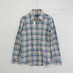 ◇ ◎ EASTBOY イーストボーイ チェック 長袖 シャツ サイズ11 ネイビー グリーン ピンク系 レディース P  【1302210002607】