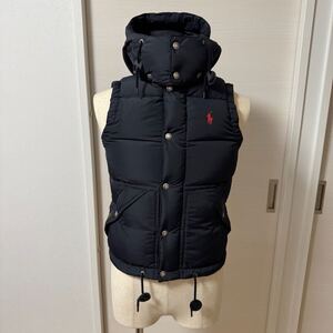 【レディース】【新品同様】定価60,500サイズXS ポロ　ラルフローレン POLO RALPH LAUREN ダウンベスト ブラック　ポニー