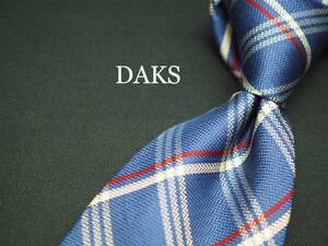 美品【DAKS ダックス】 C1042 チェック ITALY イタリア製 SILK ブランド ネクタイ 古着 良品