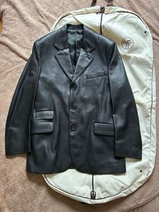 160万●HERMERエルメス希少ディアスキンジャケットガーメント付黒52XL