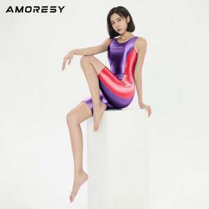 ・送料390円 AMORESY レオタード レースクイーン競泳水着 競技ダンス新体操仮装 コスチューム 038(PR)ＸＸＬ