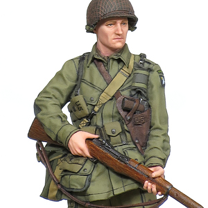 [214] 【完成品 1/35 フィギュア】 WW2 アメリカ軍 陸軍 空挺兵 第101空挺師団 欧州戦線 1944 Painted and Built Figure 50mm 1:35