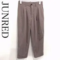 JUNRED  ジュンレッド タック テーパード パンツ ブラウングレー系