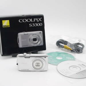 良品 Nikon ニコン COOLPIX S3300 シルバー 元箱あり コンデジ コンパクトデジタルカメラ #9923