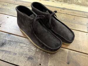 E8★CLARKS/クラークス Wallabee Boot ワラビー ダークブラウンスウェード UK8.5(26.5cm) メンズ シューズ スウェードブーツ★