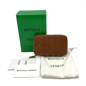 ボッテガヴェネタ BOTTEGA VENETA イントレチャート キーケース レザー キャメル キーリング ライトブラウン ユニセックス